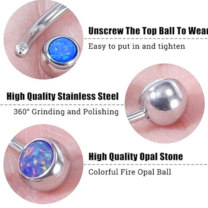 Lot De 2 Piercings De Nombril En Strass – 15 Mm – Hypoallergénique – Style Cristal Brillant - 8