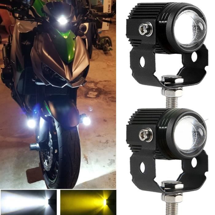 2pcs Phare Moto Feux Additionnels LED Phares Avant Moto Anti Brouillard  Projecteur pour Moto Quad Scooter - Cdiscount Auto