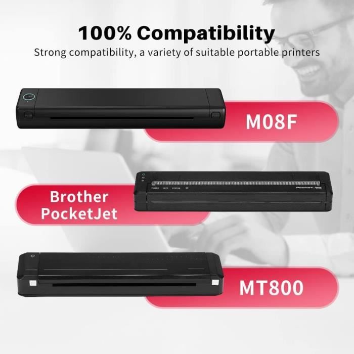 Imprimante Portable Sans Fil M08F, Imprimante Mobile Thermique