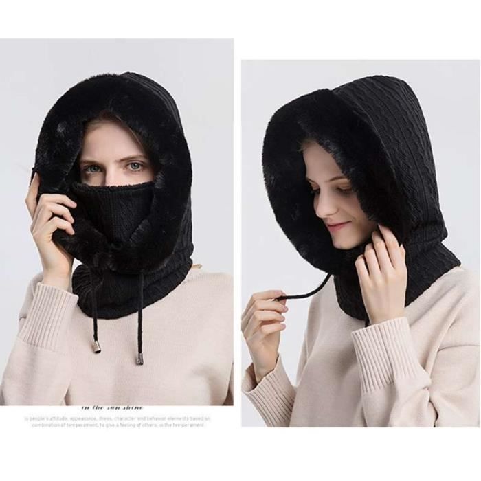 PuTian Écharpe à capuche pour femme 2 en 1
