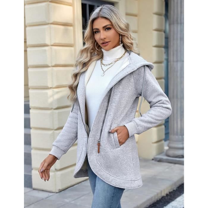 Manteau femme gris store clair