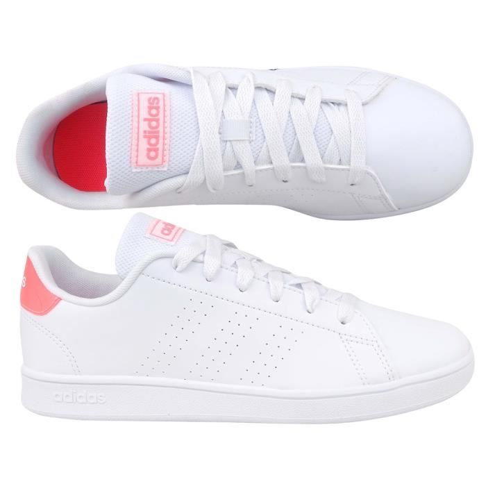 Chaussures ADIDAS Advantage Blanc Mixte Enfant Blanc Cdiscount