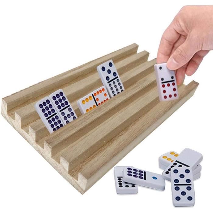 Set De 4 Plateaux Domino En Bois – Supports Portables Pour Train Mexicain, Voyage Et Soirées – Durables Et Élégants (19 Cm)