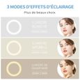 Miroir maquillage lumineux avec 3 modes de Couleur, miroir grossissant avec double face 1X/5X, Alimenté par USB ou Batterie-3