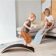 Planche d'équilibre en bois avec feutre Gris - WOBBEL Original - Pour bébé - Mixte - Beige et bleu-3