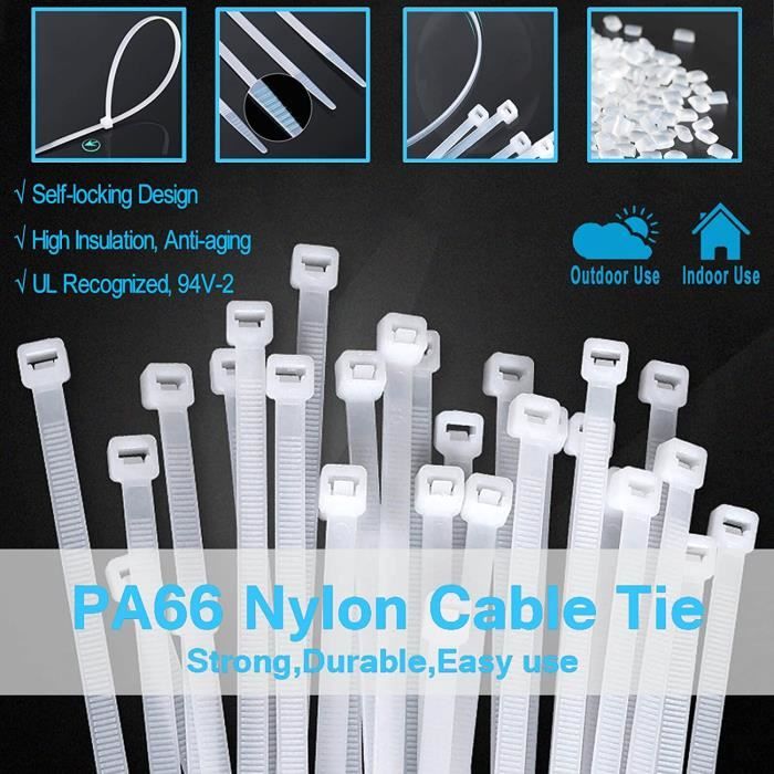 120 Pcs Attache Cable Adhesif Blanc, Collier de Serrage (150mm x 3.6 mm) +  Embases Supports Auto-Adhésifs (23mm), Avec des Vis[501] - Cdiscount  Bricolage