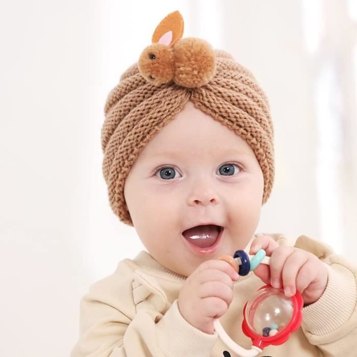 Bébé Turban Bonnets De Naissance, Chapeau En Tricot Doux Bébé Bébé Bandeaux  Bébé Fille Turban En Coton Lapin Bandeau Enfant[x7609]