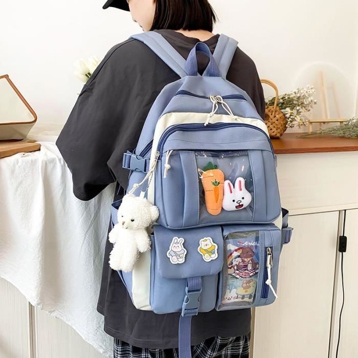 Le noir 4 Pcs Sets Children s School Backpack Kawaii Women s Backpack Bookbag School Bags For teens Girls m