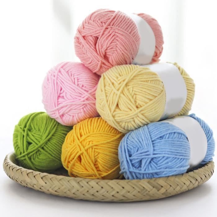48pcs noel fil de crochet coton multicolore epaisse pelotes de