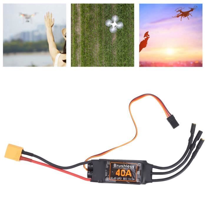 ESC Sans Balais 40A RC - Contrôleur Vitesse Pour Avions, Drones Et Modèles RC Avec BEC 5V/3A