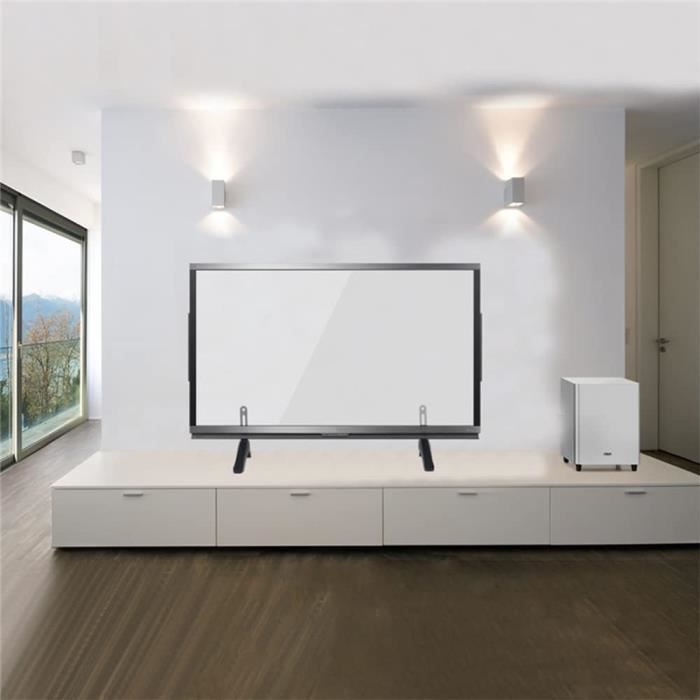 Support TV Sur Pied - Pied TV Universel Meuble Pour LCD/LED/Plasma de 32-65  Pouces Hauteur Réglable - Charge 40kg VESA 600x400mm Blanc
