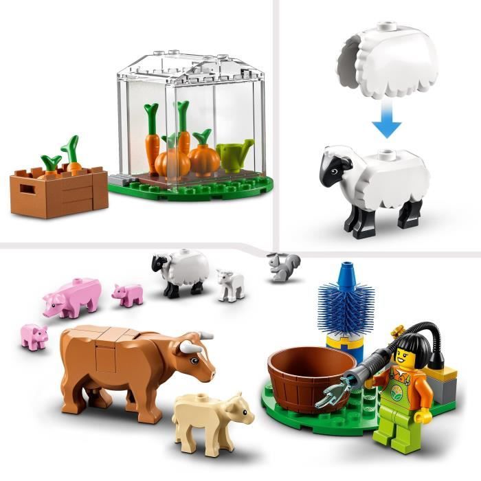 LEGO 60346 City La Grange et les Animaux de la Ferme, Figurines Mouton et  Vache, Jouet Tracteur avec Remorque, Enfants Dès 4 Ans - Cdiscount Jeux -  Jouets