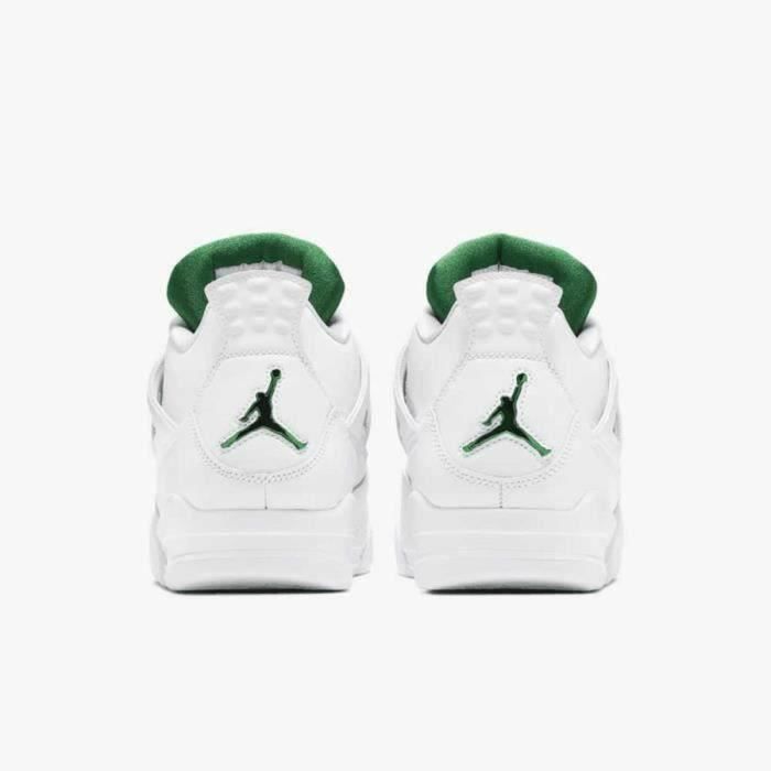 Baskets Airs Jorrdanns 4 Retro Metallic Green Chaussures de Femme Homme Pas Cher Mode Cdiscount Sport