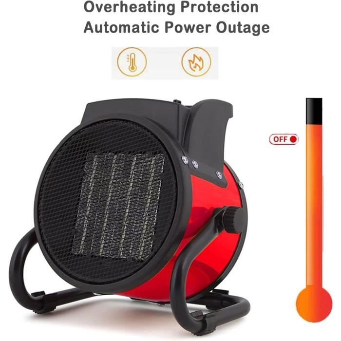 Chauffage Soufflant Céramique 2000W 65cm - PTC Économique, Oscillation 70°, 3 Modes - Pour Grande Pièce