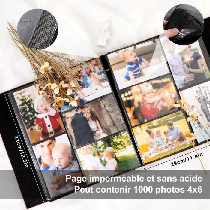 Lanpn Album Photo 10x15 Mini Petit Format 100 Pochette 2 Paquets, Lin Tissu  Album pour Vertical Photos (Noir) : : Cuisine et Maison