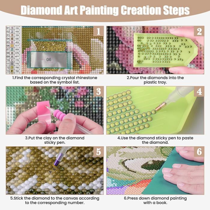 Kit Broderie Diamant Mandala 39x40 Cm - Diamants Ronds 0,3 Cm, Perçage Complet, Avec Outils