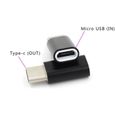 VSHOP ® Adaptateur USB type C male vers micro USB femelle Noir, pour Apple MacBook 2015, Google Chromebook Pixel 2015, One plus 3 ,-0
