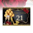 1 pc toile de fond ballons imprimés joyeux 21e anniversaire talons hauts Champagne verre Photo accessoire tissu   COUSSIN-0