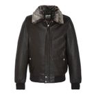 1362 Blouson Noir Homme Schott Blouson Cuir Col Fausse Fourrure LCCRUSE2-BLK