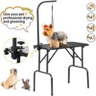Yaheetech Table de Toilettage Pliante pour Chien Chiot avec Sangle Surface Antidérapante 80,5 × 46 × 76 cm