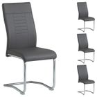 IDIMEX Lot de 4 chaises de salle à manger ou cuisine LOANO, Chaise cantilever avec assise rembourrée et piètement en métal, Gris foncé