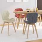 IDMARKET Lot de 4 chaises ROBINE en tissu mix color gris foncé, terracotta, beige x2