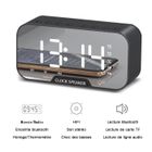 KREKCO Haut-parleur bluetooth portable affichage miroir pop horloge double réveil radio pas cher 10W stéréo 360 ° subwoofer son surround