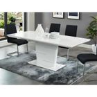 VENTE-UNIQUE Table à manger extensible AMELLE - 6 à 8 personnes - MDF Laqué Blanc