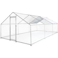 Enclos pour poulailler 18 m² - Babette - Volière en acier galvanisé. bâche de toit imperméable et anti UV. porte avec loquet. enclos