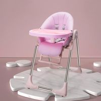 Chaise Haute Évolutive - Marque - Modèle - Rose - Pour Bébé/Enfant - Pliable