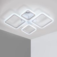Plafonnier LED Acrylique Moderne Carré 48W,  70 * 53 * 10 CM, Blanc, Luminaire pour Cuisine Salon Chambre, Lumière Blanc froid 6500K