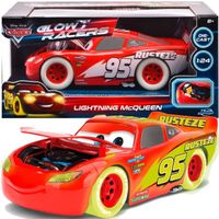 Disney Cars - JADA TOYS - Lightning McQueen - Voiture en métal phosphorescente 1:24 - Rouge avec des graphismes