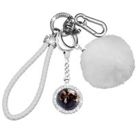 Ensemble de porte-clés blanc à motif Bélier mignon – Porte-clés pour femme en strass étincelant avec bracelet. 20