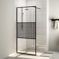 vidaXL Paroi de douche avec verre ESG transparent, 115x195 cm Noir