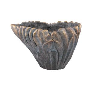 Pot à fleurs en ciment marron foncé 21x16x14cm