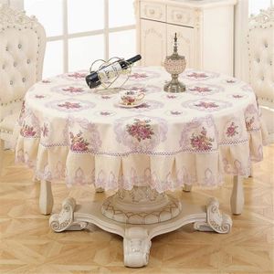 Nappe damass/ée rectangulaire avec bande satin/ée blanc rond 80 x 80 cm chemin de table de decoHometextil