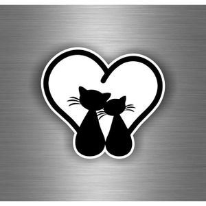 Autocollant Mural "patte De Chat Et Coeur" - Design "J'aime Les Animaux", Vinyle, Fabriqué En France