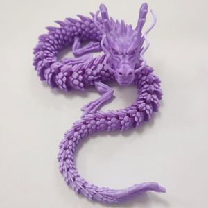 FIGURINE - PERSONNAGE Violet - 45cm - Dragon articulé chinois Long, Flexible et réaliste, imprimé 3D, modèle de jouet, décoration p