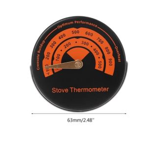 Thermomètre magnétique pour tuyau de cheminée, brûleur à bois, indicateur  de combustion, jauge de température