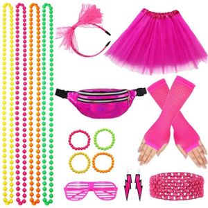 Firecos Déguisement Année 80 Costumes pour Enfants Ensemble d'Accessoires  avec Néon Jupe Tutu Fluo Manches Courtes pour Fête Habillage pour Filles  (110cm) : : Jeux et Jouets