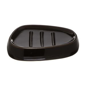 PORTE SAVON Five - Porte savon silk noir L, 12 x P, 9,5 x H, 2,5 cm Noir