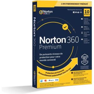 ANTIVIRUS NORTON 360 Premium 75 Go FR 1 Utilisateur 10 Appar