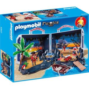 UNIVERS MINIATURE Playmobil - Ile au Trésor Transportable - Pirates 