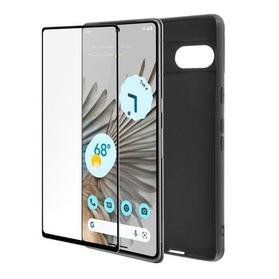 Coque Google Pixel 7 – Gel Silicone Noir + Verre Trempé Inclus