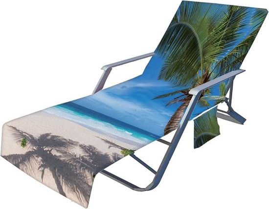 Housse de chaise longue, serviette de plage, noire avec sac de
