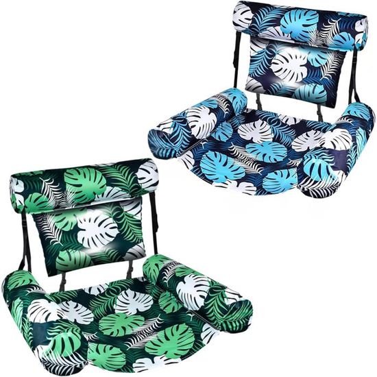 Flotteur Gonflable Piscine 150x75 Cm En PVC – Fauteuil Relax Avec Accoudoirs, Poches Intégrées, Pour Plage Et Jardin