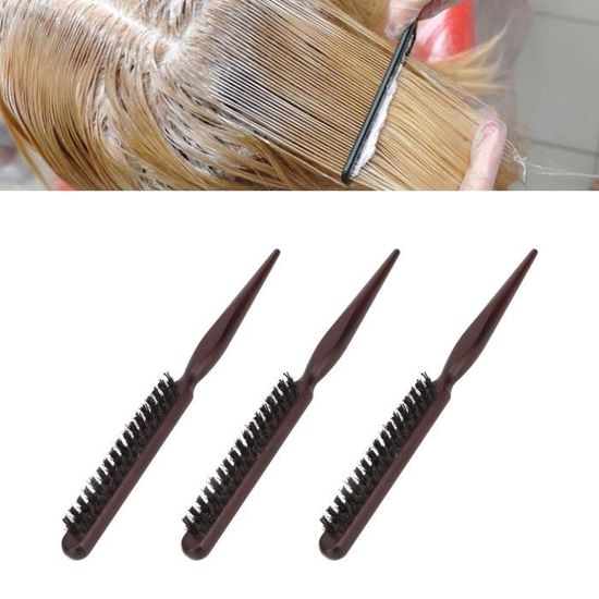 Set De 3 Peignes à Double Tranchant - Brosse à Taquiner Cheveux - Noir - ZELHYEUU