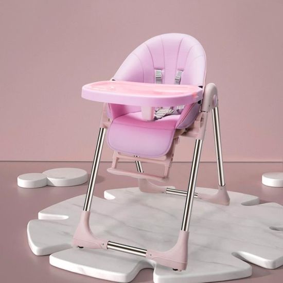Chaise Haute Évolutive - Marque - Modèle - Rose - Pour Bébé/Enfant - Pliable
