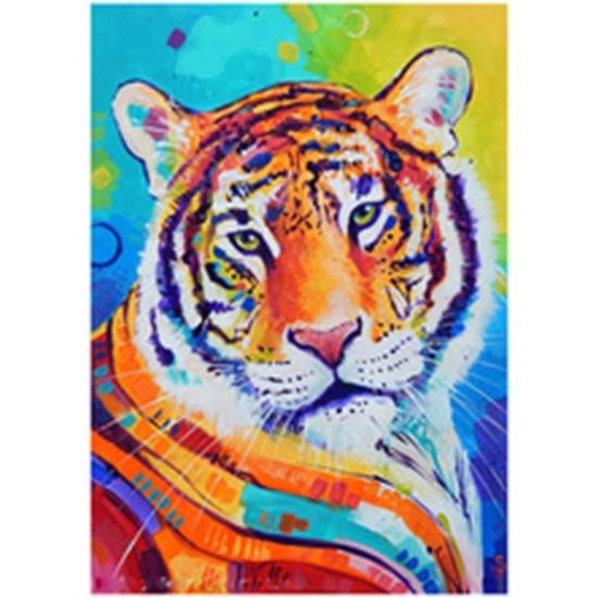 DCIDBEI 40x50CM 5D Diamond Painting Tigre De Couleur, Rond