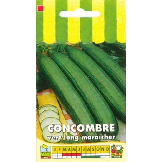 Sachet de  Concombre vert long maraîcher - 3 g - légume fruit - LES GRAINES BOCQUET